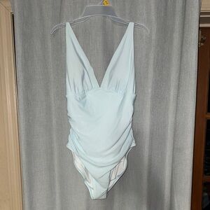 Women’s LARGE Light Blue One Piece Swimsuit